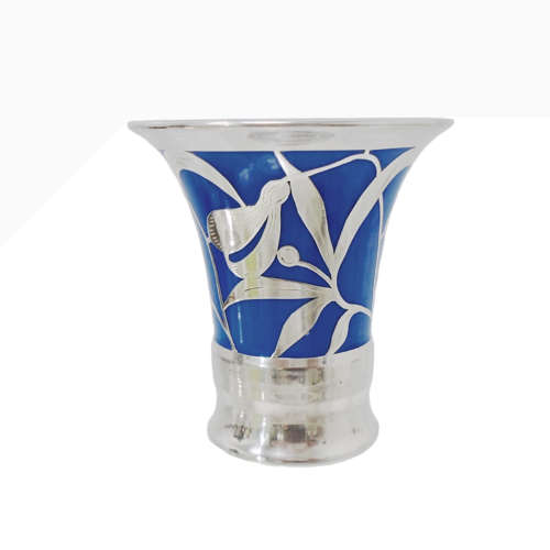 Silver Overlay Miniature Vase by Friedrich Spahr