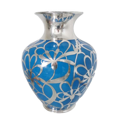 Large Silver Overlay Vase by Friedrich Spahr