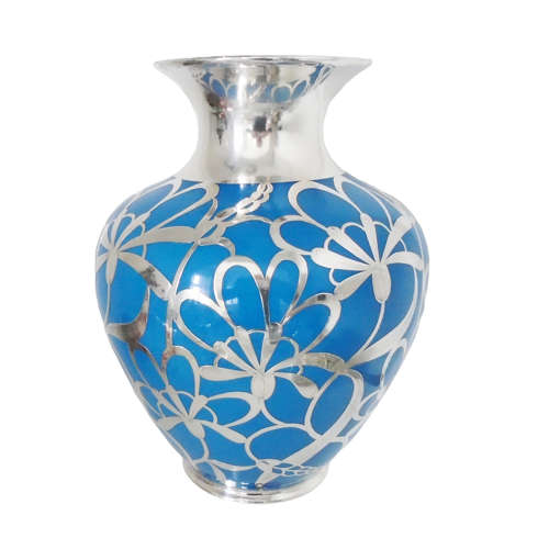 Large Silver Overlay Vase by Friedrich Spahr