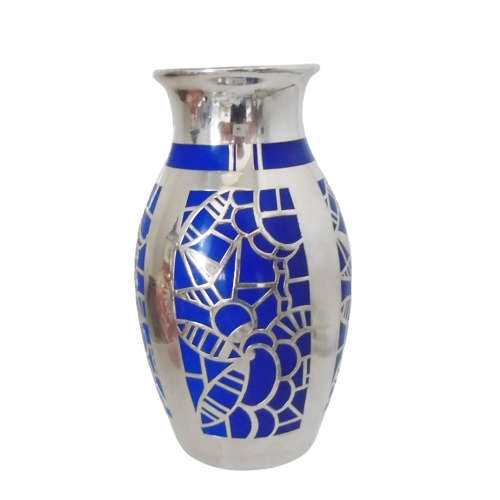 Art Deco Period Silver Overlay Vase by Friedrich Deusch