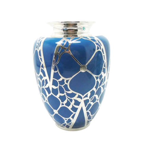Friedrich Spahr Corn-flower blue silver overlay vase