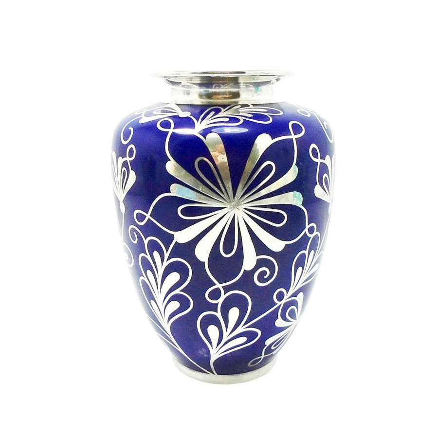Friedrich Spahr Royal Blue Silver Overlay vase