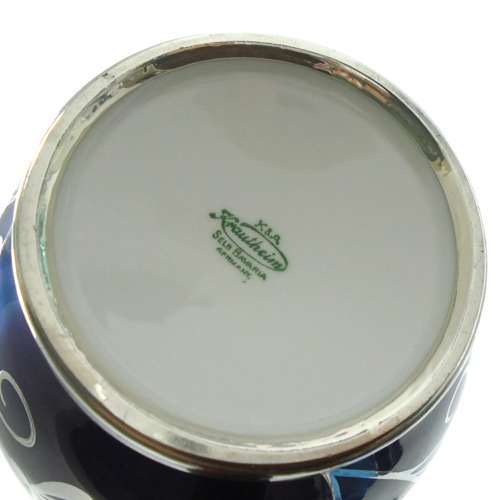 Friedrich Spahr Royal Blue Silver Overlay vase