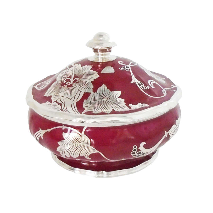 Friedrich Deusch Silver Overlay Bowl & Cover
