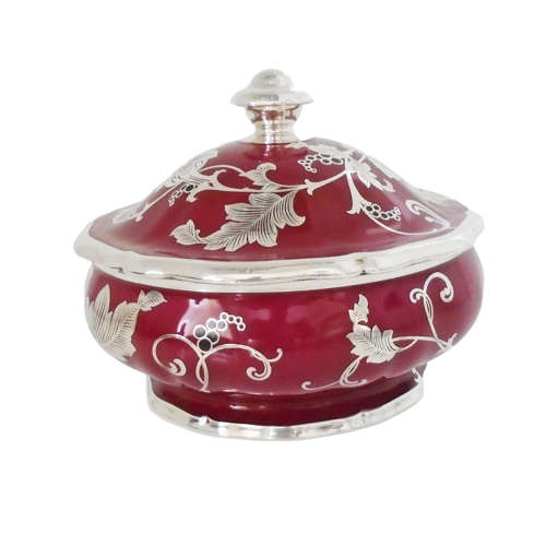 Friedrich Deusch Silver Overlay Bowl & Cover