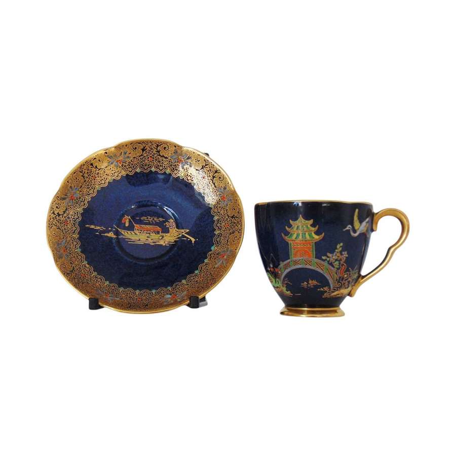 Carlton Ware Cobalt Enamel Pagoda Demitasse