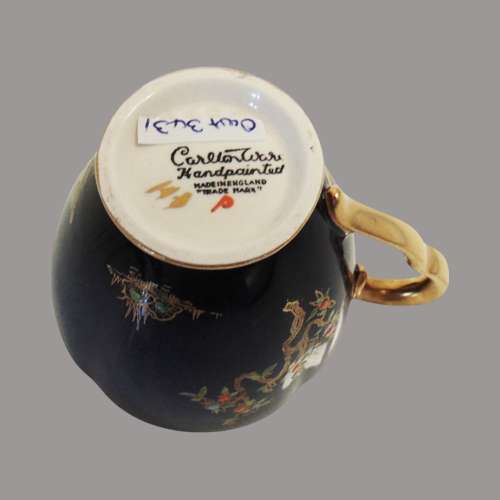 Carlton Ware Cobalt Enamel Pagoda Demitasse