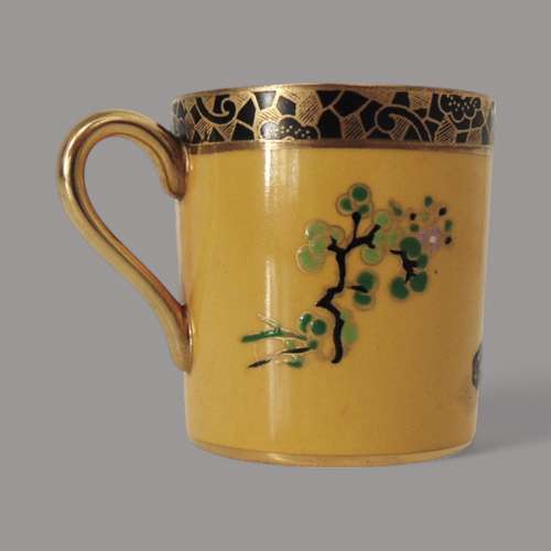 Carlton Ware Yellow Pagoda Coffee Can & Saucer