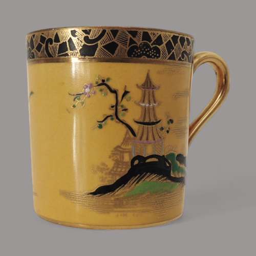Carlton Ware Yellow Pagoda Coffee Can & Saucer
