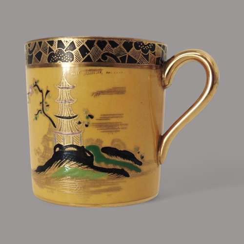 Carlton Ware Yellow Pagoda Coffee Can & Saucer
