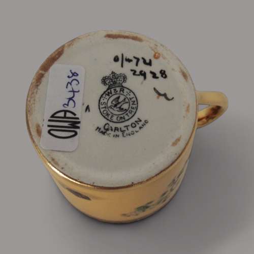 Carlton Ware Yellow Pagoda Coffee Can & Saucer