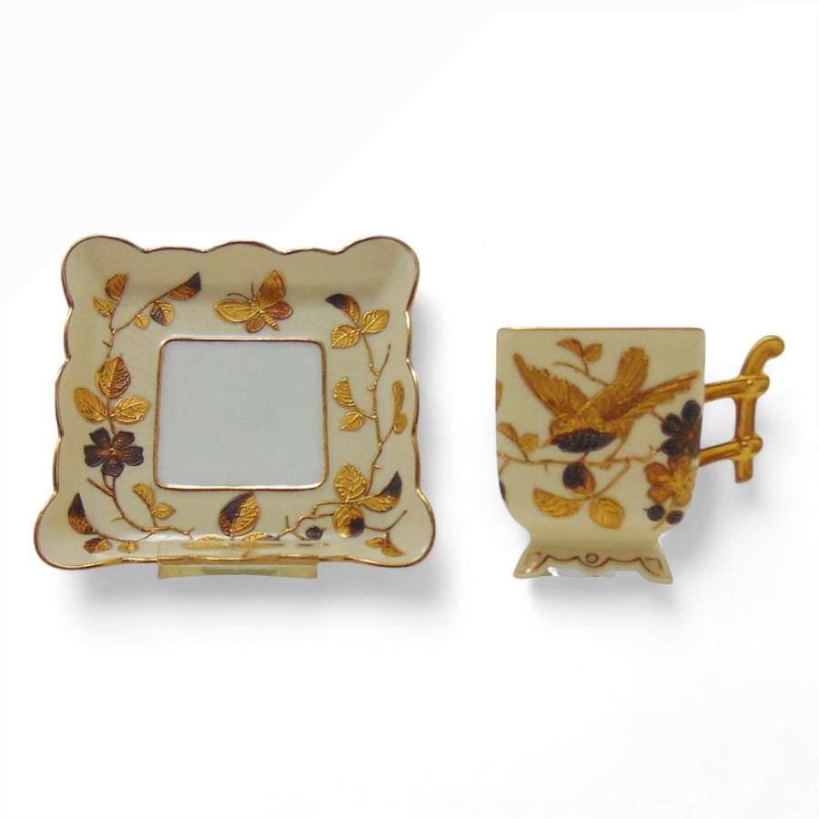 Pirkenhammer Aesthetic Movement Cup & Saucer