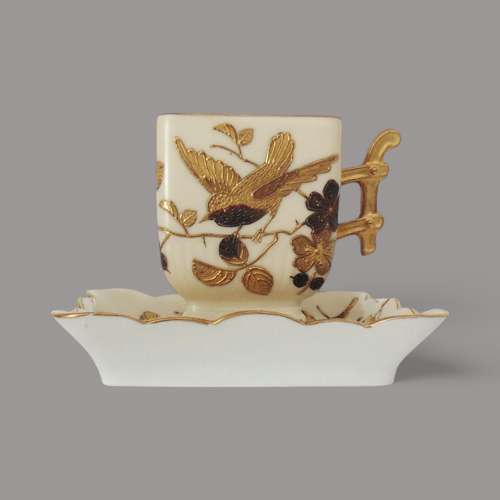 Pirkenhammer Aesthetic Movement Cup & Saucer