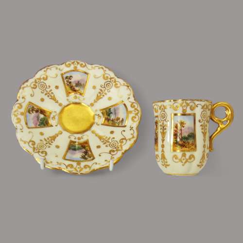 Coalport Demitasse with Landscape painting