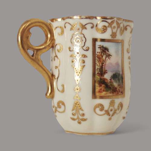 Coalport Demitasse with Landscape painting