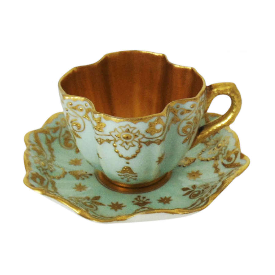 Coalport quatrefoil demitasse