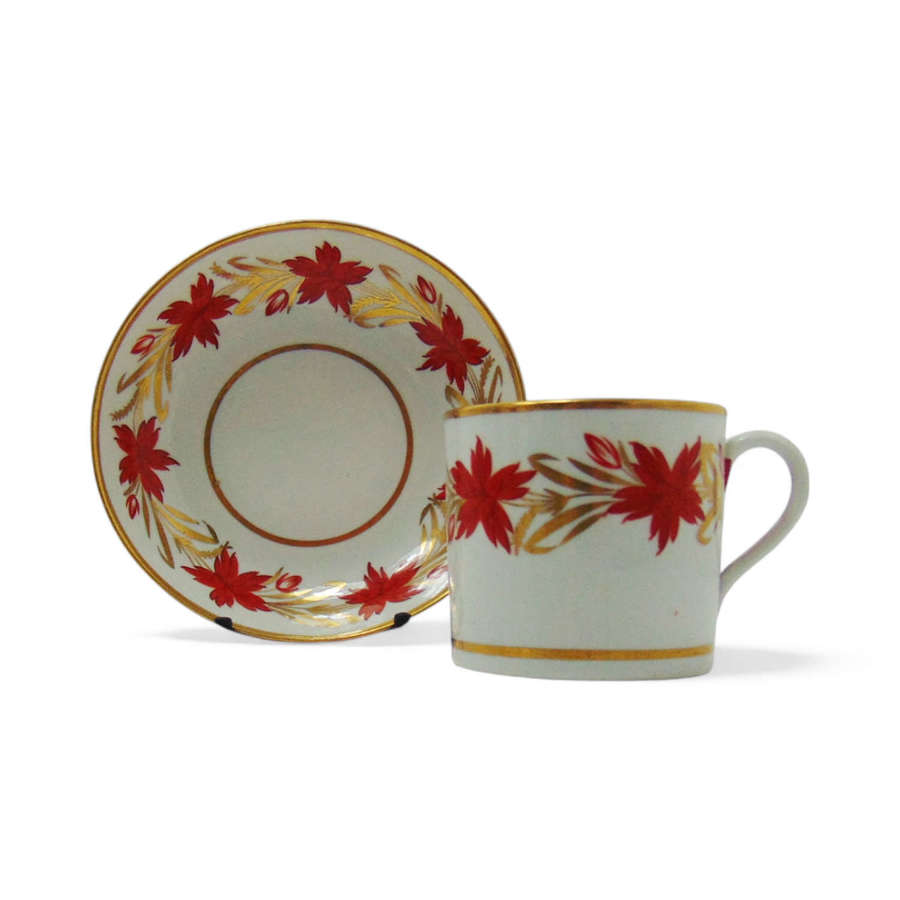 English Porcelain Coffee Can & Saucer C:1810