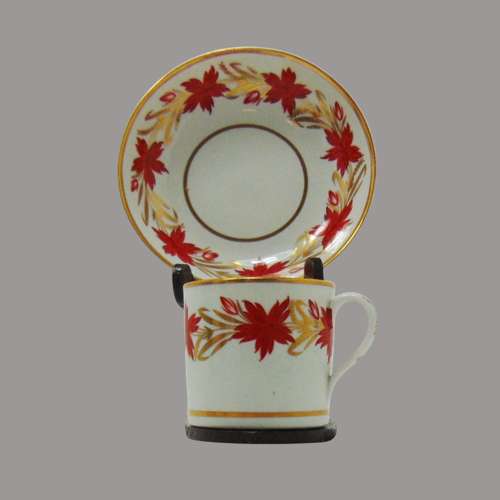 English Porcelain Coffee Can & Saucer C:1810