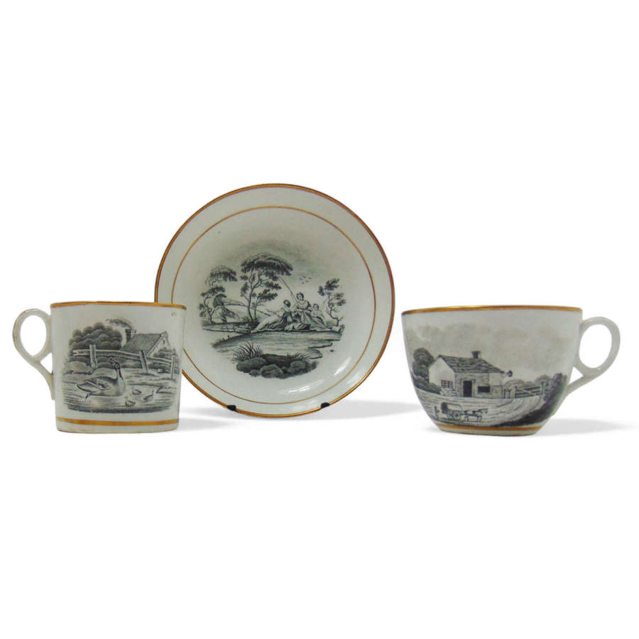New Hall Bat Printed Trio "Ladies Fishing" Pattern 984