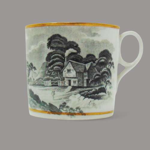 New Hall Porcelain Bat Printed Trio