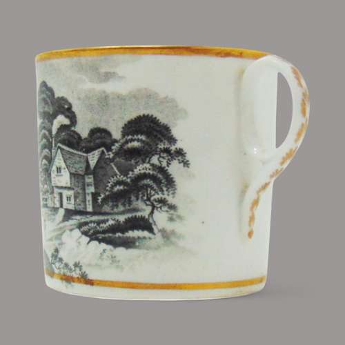 New Hall Porcelain Bat Printed Trio