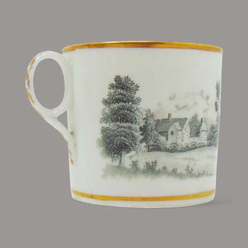 New Hall Porcelain Bat Printed Trio