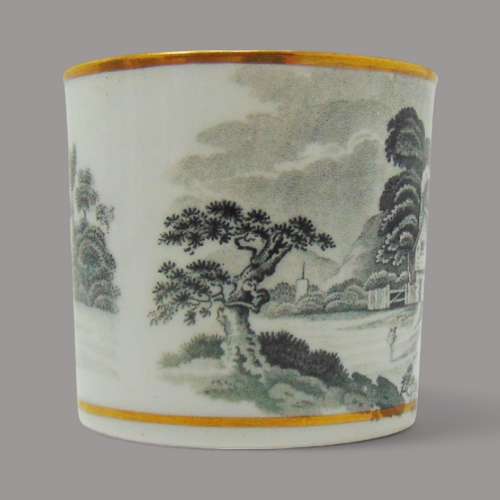 New Hall Porcelain Bat Printed Trio