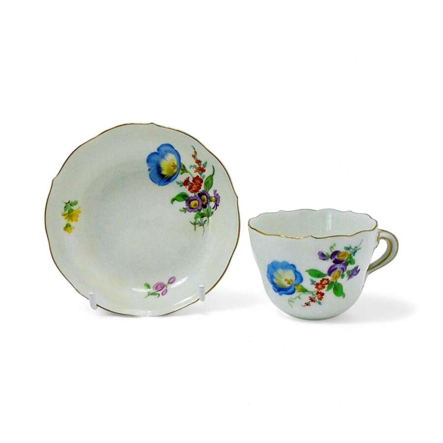 Meissen Porcelain demitasse cup & saucer. First Quality