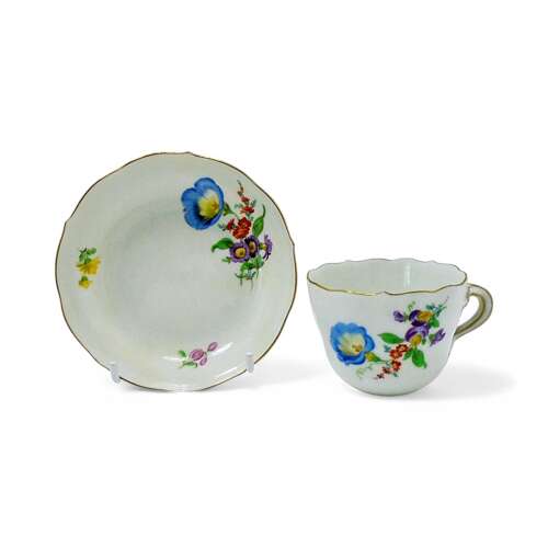 Meissen Porcelain demitasse cup & saucer. First Quality
