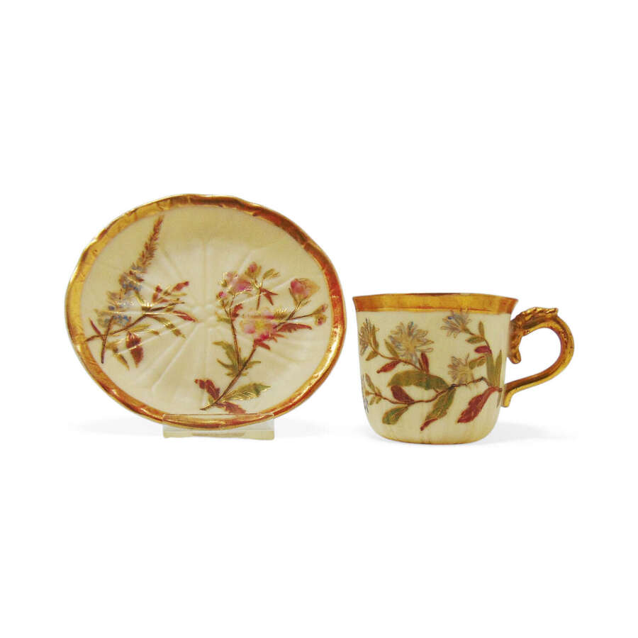 Royal Worcester Blush Ivory Ground coffee cup & saucer