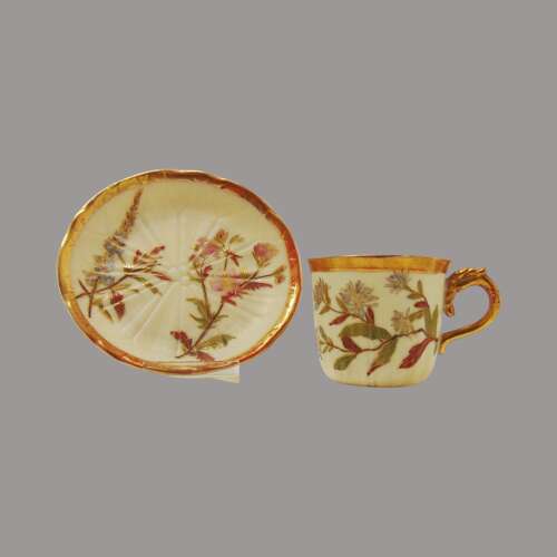 Royal Worcester Blush Ivory Ground coffee cup & saucer