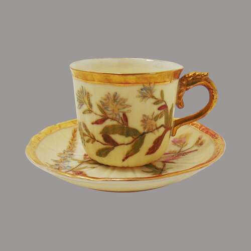 Royal Worcester Blush Ivory Ground coffee cup & saucer