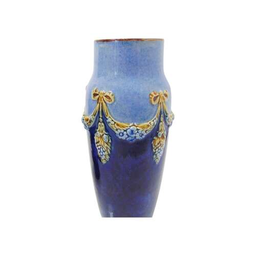 Pair of  Doulton Lambeth stoneware vases signed by Minnie Webb