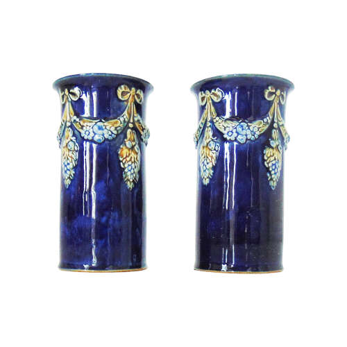 Pair of Doulton Lambeth Spill Vases signed by Maud Bowden