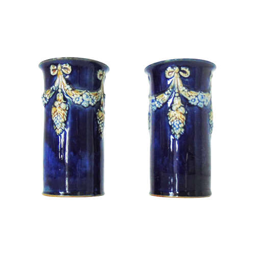 Pair of Doulton Lambeth Spill Vases signed by Maud Bowden