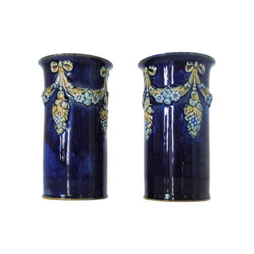 Pair of Doulton Lambeth Spill Vases signed by Maud Bowden
